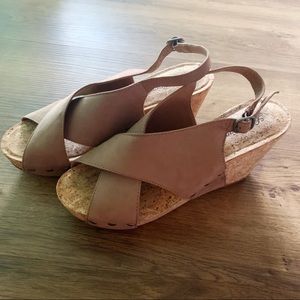 Lucky Brand Studded Cork Wedges